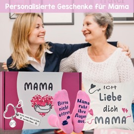 QMofeixiaodianQ Gifts for Mum, Birthday Gift for Best Mum, Gifts for Women, Mother's Day Cushion Cover 45 x 45, Socks, Keyring