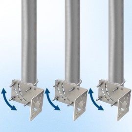 MOOKEERF Antenna Mast Clamp,3PCS Pole Mount Bracket with Double U-Bolts, Antenna Pole Mount Kits Starlink Mount for Outside Home Antenna Pole Holder Adjustable Angle