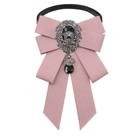 LJBFNN Bow Ties for Women Men, Rhinestone Bowtie for Women Pre-tied Crystal Bowties Men for Shirt Tuxedo Wedding Party Suit (Pink)