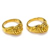 Womens Retro titanium steel Flower Rose Cocktail Party Ring (Golden,