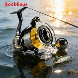 Rooblinos SW Left-Hand Aluminum Alloy Spinning Reel 4000/6000/8000 Series 5.1:1 Gear Ratio 10 Bearings 300g Lightweight FishingSpool Capacity: 6000 Series