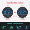 Digital Wall Clock with Large LED Display, Auto-Brightness, Temperature, Low-Reflectivity,