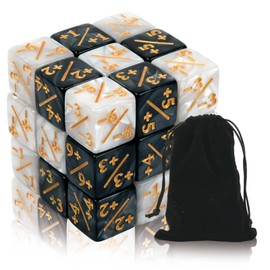 Anseom 48-Piece Cube Counter Tokens, 16 mm Dice Set with Storage Bags, Dice Counter Tokens for All Types of Table Games, Parties, Family Celebrations (White, Black)
