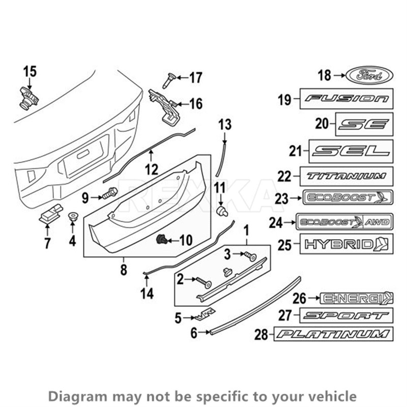 Rexka 30pcs Rocker Molding Clip for Ford W716503-S300 Fusion Lincoln
