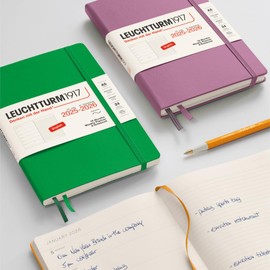 LEUCHTTURM1917 - Weekly Planner and Notebook Softcover Medium (A5), 18-month, Jul. 2025 - Dec. 2026, English, Spring Leaf