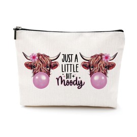 VICBOU Vintage Western Heifer Cow Makeup Bag Western Gifts Western Accessories for Women Retro Friendship Christmas Birthday Gifts for Her Wife Best Friend Sister Bridesmaid Bestie Cosmetic Bag