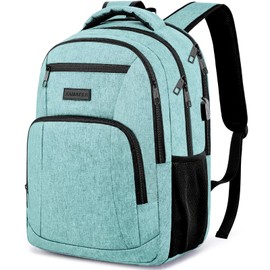kamater School Backpack for Teens Boys,College Laptop Backpack Schoolbag with USB Port for Students，Computer Bookbag for Men and Women,Teal