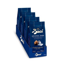 Baci Original Dark | Fine Dark Chocolate Truffle with Hazelnuts | 4.4oz each Bag - Pack of 4