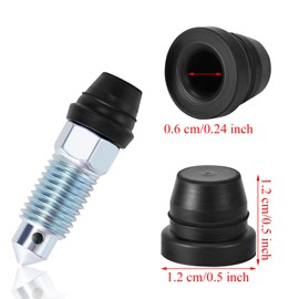 BOAO 40 Pieces Brake Bleeder Screw Caps Brake Bleeder Caps Grease Fitting Bleed Valve Screws Nipples Rubber Dust Covers for Cars and Motorcycles