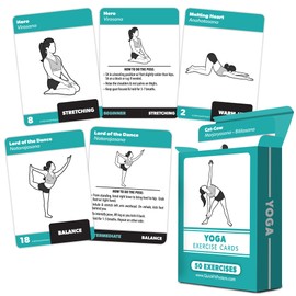 3 Pack - Exercise Cards - Yoga Poses Volume 1 & 2 + Bodyweight Exercises - Yoga Positions and Body Weight Workout Fitness Cards - 2.5" x 3.5"