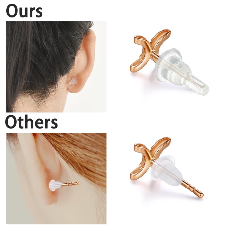 50pcs Silicone Earring Backs, Full-Cover Clear Earring Backs, Dust-Proof, Hypoallergenic
