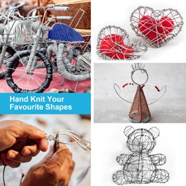 Jinsion Jewellery Wire Craft Wire 2 mm x 30 m with Cutters, DIY Silver Wire Craft Wire Thin Flexible Modelling Wire Lightweight Flexible Jewellery Wire for Jewellery Making and Crafts, Silver