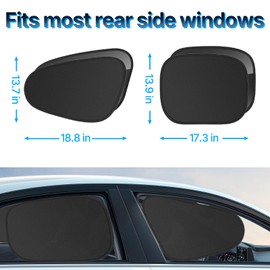 COSY105C Car Window Shades, 4 Pack Sun Shade Side Windows for Baby, Car Seat UV Protection Privacy Curtains, Blackout and Shatterproof for All Models (Set of Four)