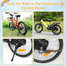 CYFIE Side Stand, Bicycle Stand, Kickstand Stand, Single Foot Stand, Carbon Steel, Universal Use, Washer, Nut Included, Suitable for Children's Bicycles, Replacement for Assistant Wheels (Compatible
