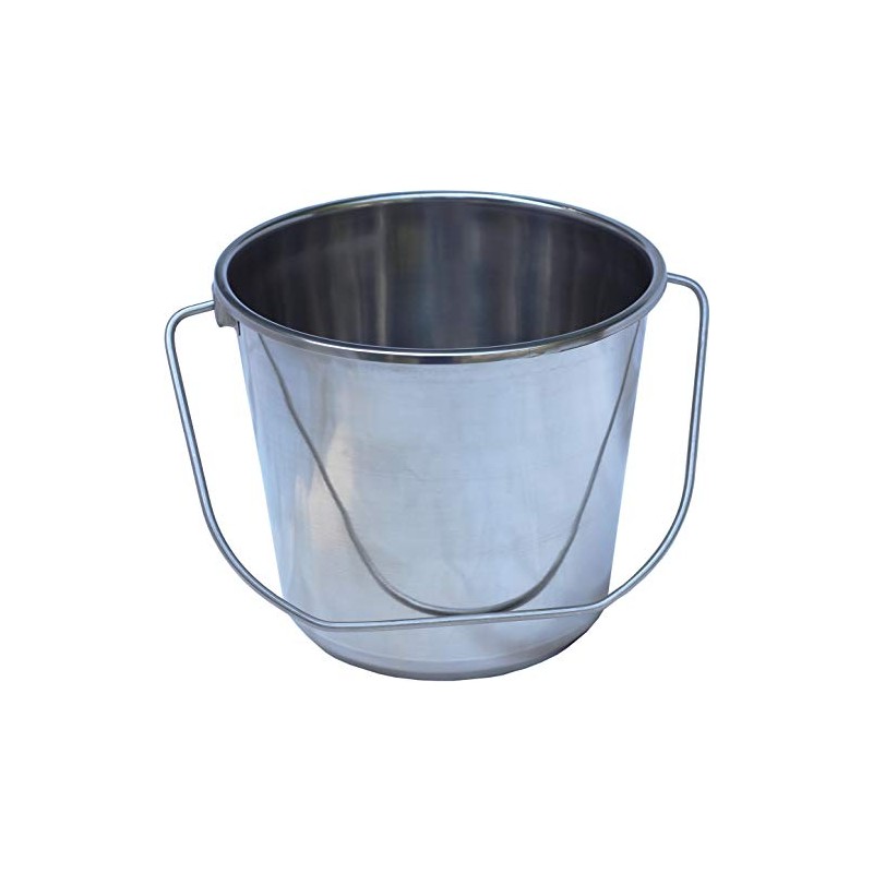Stainless Steel Milk Pail Bucket, with Handle, and Open Lip