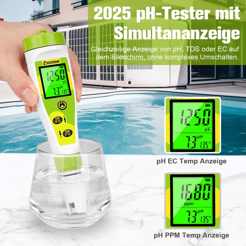 UIUZMAR pH and EC Meter Grow, PPM and pH Meter