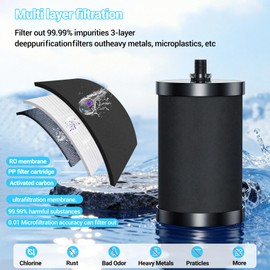 Alexapure 2387 Pro Water Filter Replacement, 3-Stage Filtration Reduces Chlorine & Sediment, Up to 5000 Gallons Long Lasting, Fits Pure Well Water Filter System, Upgraded Version, Black (4 Pack)