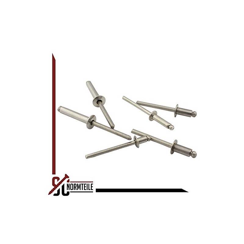 Blind rivets with flat head, 4 x 6 mm, pack