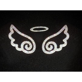 YADIRF 1pc Angel Wing Bling Rhinestone Sticker Decals Universal for DIY Crafts Laptop Gifts Furniture Car Clothing Decorations