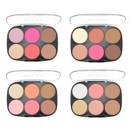Kit De 4 Paletas De Maquillaje Bissú, Rubores E Iluminadores Rosa Claro