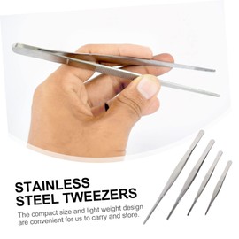 GANAZONO 4Pcs Stainless Steel Straight Tweezers Ergonomic Repair Tools for Gardening Aquarium Use Non Slip Handle