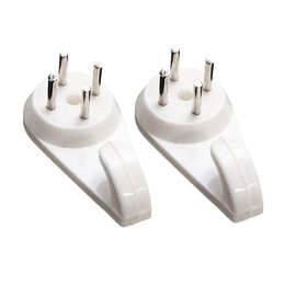 Merriway BH00092 Large 40 mm (1.1/2 Inch) White Nylon Non-Trace Hardwall Drywall Picture Hanger Hook - Pack of 10 Pieces, Black|green|grey|beige