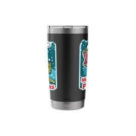 Merry Fishmas Funny Christmas Fish Holiday Fishing Santa Hat Stainless Steel Insulated Tumbler
