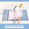 FJDENG Butterfly Pencil Pouch Flip Folder 3 Rings,Binder Zipper Pouch