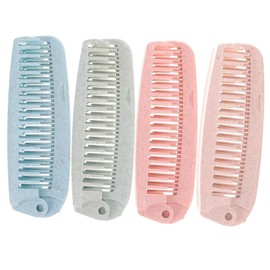 FOMIYES 4pcs Portable Folding Hair Comb Set Elastic Travel Hairdressing Comb for Straightening Compact Design for Men Women for Salon Daily Use Random Colors