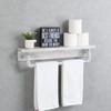 MBQQ Industrial Pipe Shelf,Rustic Wall Shelf with Towel Bar,24" Farmhouse