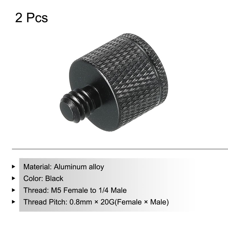 sourcing map 2 Pack Microphone Stand Adapter M5 Female to