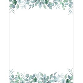 Great Papers! Stationery Letterhead, Elegant Eucalyptus, 8.5"x11", Printer Friendly, 50 Sheets (2025013)