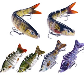 Zenthique Topwater Swimbait Lures for Bass, Trout, Crappie, Pike, Walleye - Lifelike Action Freshwater Saltwater Artificial Fishing Bait with Storage Box