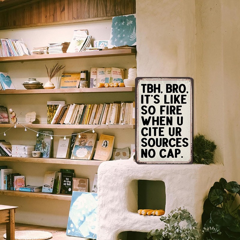 Funny English Classroom Decor Tin Sign - TBH BRO Cite