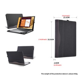 VEVOOD Laptop Case for DELL Latitude 5550 Laptop 2-in-1 |Latitude 5540 5530 5520 Laptop All Inclusive Drop Case 15.6" PU Leather Inside Pocket Cover (Gray)