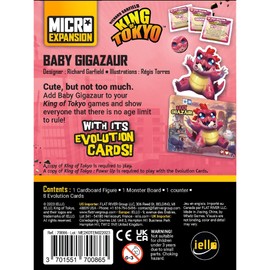 IELLO King of Tokyo: Baby Gigazaur Micro Expansion - Iello, Card Game Expansion to Play with King of Tokyo Base Game