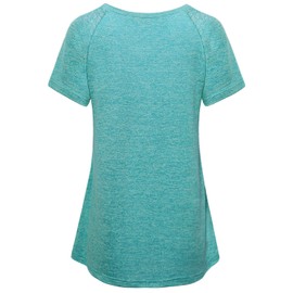 Oversized T Shirts for Women Athletic Short Sleeve Yoga Workout Gym Exercise Plus Size Tops Loose Fit Green