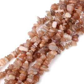 HAAMIIQII 5-8mm Natural Sunstone Chips Beads Irregular Chip Stone Genuine Real Freeform Loose Gemstone Beads for Jewelry Making Strand 32 Inch