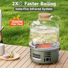 Portable Camping Stove Small Propane Butane Stove Windproof Cooking Burner Gas Stoves with Carrying Case (Infrared Stove)