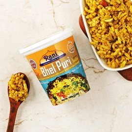 Rani Bhel Puri Cup (Spicy & Crunchy Indian Snack w/ mouth watering Indian Chutneys) 3.5oz (100g), Pack of 4 ~ Ready to Eat | Vegan | NON-GMO | Indian Origin