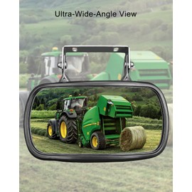 Strong Magnetic Tractor Mirrors Fit for John Deere Kubota Toyota Massery Ferguson New Holland CASE IH Kioti, Tractor Rear View Mirror Stainless Steel for Tractors Forklifts Trucks Boats Universal