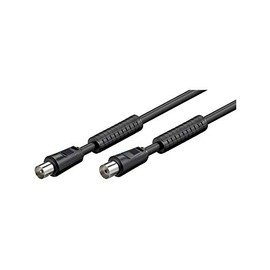 Wentronic 50728-GB Coaxial Cable, Coaxial Plug to Coaxial Jack 1.5m - Black