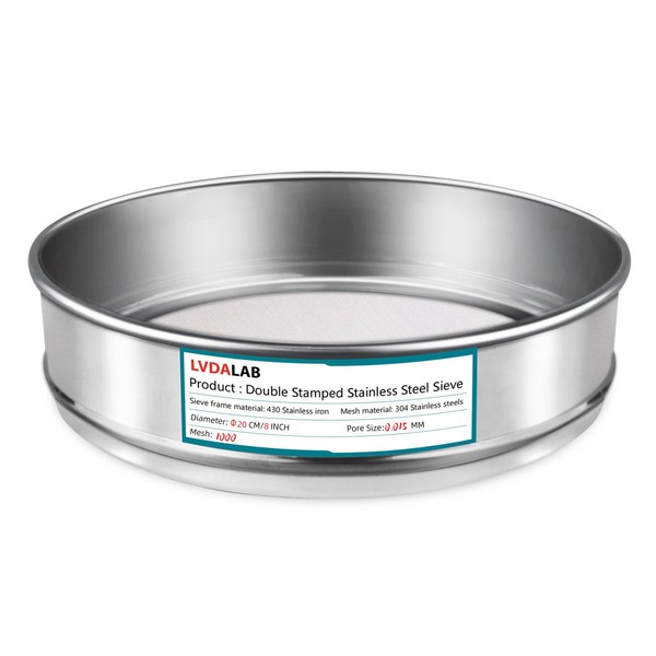 LVDALAB LVDALAB 304 Stainless Steel Mesh Lab Sieve, 1000 Mesh(0.015mm)