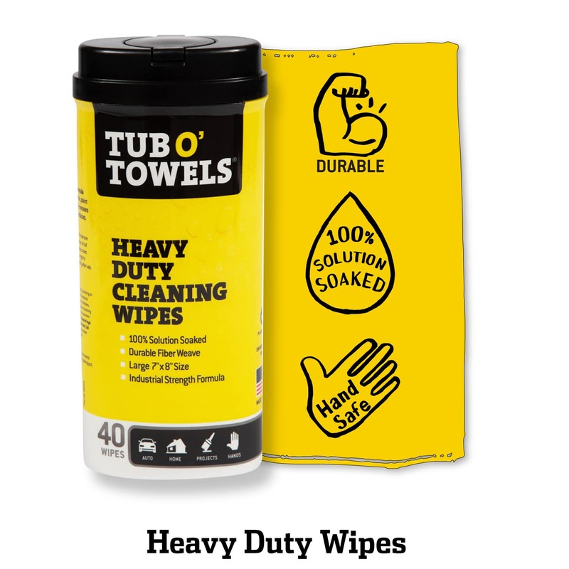 Tub O' Towels Household Cleaning Wipes Variety Pack, 7" x