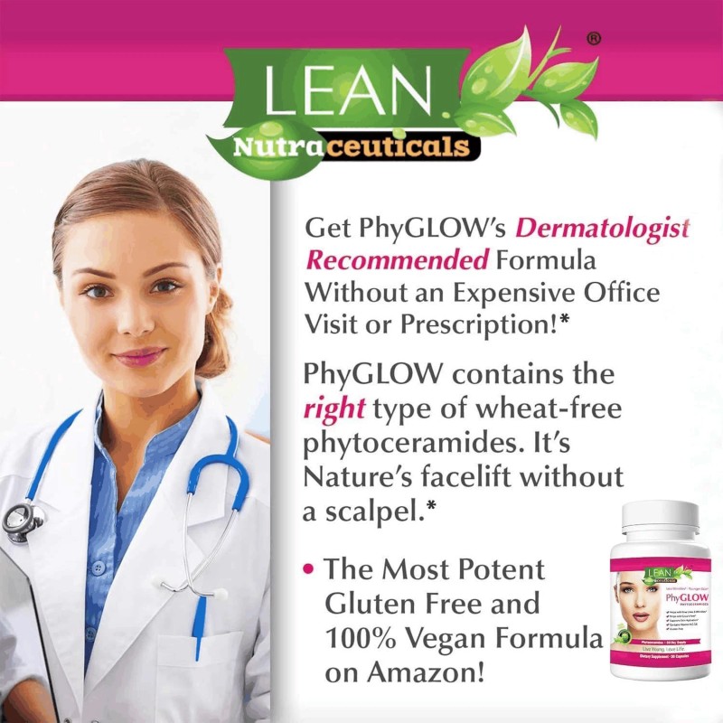 Lean Nutraceuticals Phytoceramides 350mg Ceramide Skin Care Hydration Moisture Restoring