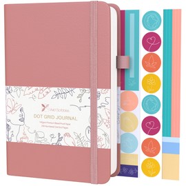 Bullet Dotted Journal – 140gsm Bleed Proof Thick White Paper – 200 Numbered Dot Grid Pages – 5.8 x 8.3 inch Dotted Notebook by Vivid Scribbles