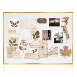 QUEENLINK Bulletin Board with White Linen, 36"x24", Cork Boards for Walls with Gold Aluminum Frame, Hanging Pin Board Vision Board for Home Office Kitchen Room Decor, 10 Push Pins