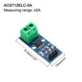 MECCANIXITY 2pcs ACS712 Current Sensor Module 5A Range Hall Effect Current Sensor Current Measuring AC/DC for Detecting Current