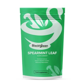 Black Swan Spearmint Leaf Capsules - 500mg Hormonal Balance Digestive Health Fatigue & Stress Relief Support Antioxidant Formula Natural Supplement - 30 Caps 1 Month Supply