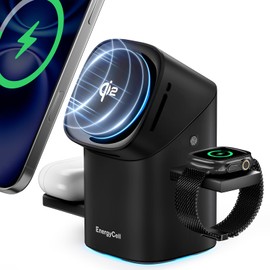 EnergyCell Cube 3 in 1 Wireless Charging Station Black